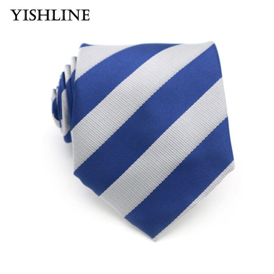 XKB 8CM Classic 100% Silk Men's Tie Fashion Neckties Blues Navy Blue Ties Geometric Men Cravat Business Wedding Party Gravatas