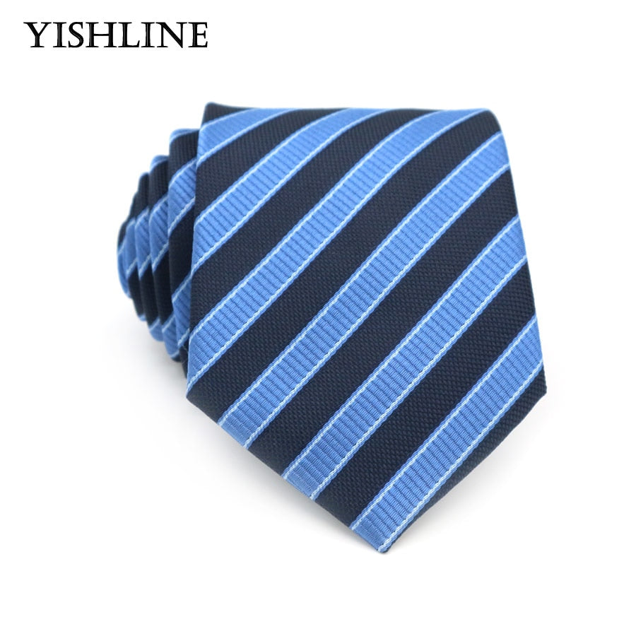 XKB 8CM Classic 100% Silk Men's Tie Fashion Neckties Blues Navy Blue Ties Geometric Men Cravat Business Wedding Party Gravatas