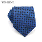 XKB 8CM Classic 100% Silk Men's Tie Fashion Neckties Blues Navy Blue Ties Geometric Men Cravat Business Wedding Party Gravatas