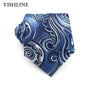 XKB 8CM Classic 100% Silk Men's Tie Fashion Neckties Blues Navy Blue Ties Geometric Men Cravat Business Wedding Party Gravatas