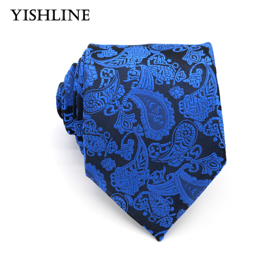 XKB 8CM Classic 100% Silk Men's Tie Fashion Neckties Blues Navy Blue Ties Geometric Men Cravat Business Wedding Party Gravatas