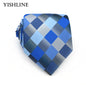 XKB 8CM Classic 100% Silk Men's Tie Fashion Neckties Blues Navy Blue Ties Geometric Men Cravat Business Wedding Party Gravatas