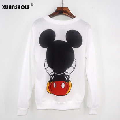 XUANSHOW 2018 Women Sweatshirts Hoodies Character Printed Casual Pullover Cute Jumpers Top Long Sleeve O-Neck Fleece Tops S-XXL