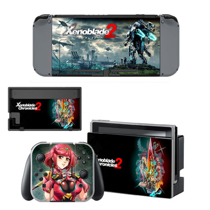 Xenoblade Chronicles 2 Decal Vinyl Skin Sticker for Nintendo Switch NS Console + Controller + Stand Holder Protective Film