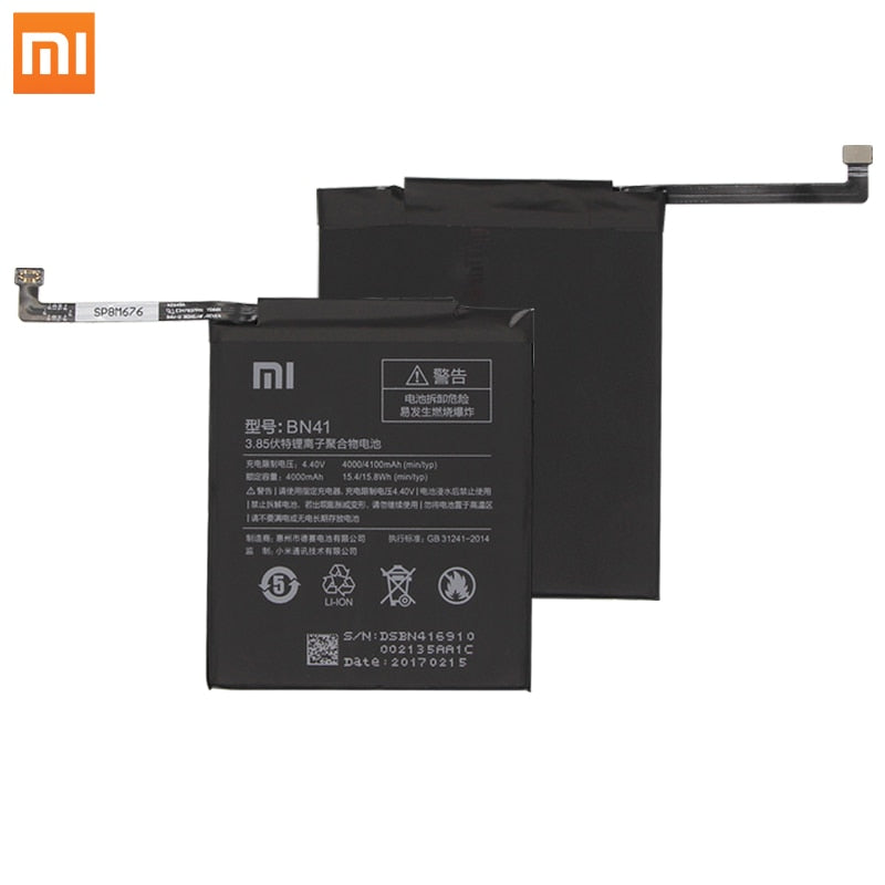 Xiao Mi BN41 Phone Battery For Xiaomi Redmi Hongmi Note 4 / Note 4X MTK Helio X20 4000mAh Original Replacement Battery + Tool