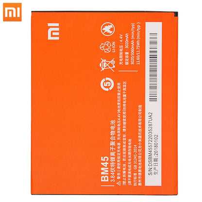 Xiao Mi Original BM45 Mobile Phone Battery For Xiaomi Redmi Note 2 Hongmi Note2 Replacement Batteries Real Capacity 3020mAh