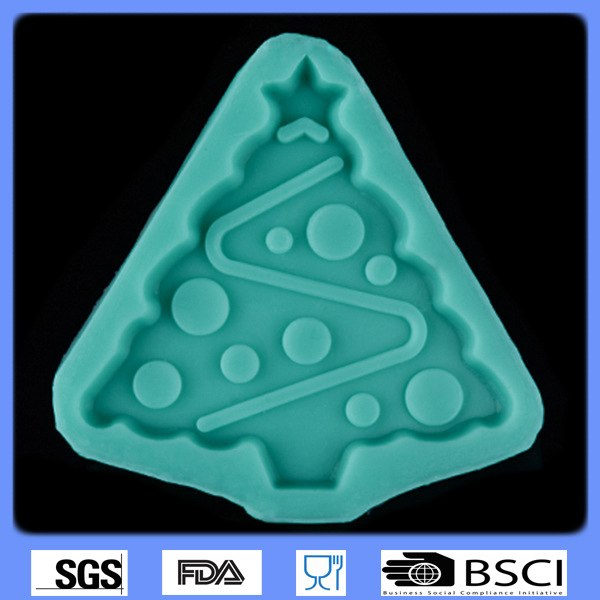 Xmas Christmas Tree Silicone Cake Molds Non-Stick Sugar Fondant Jelly Jello Ice Lace Moulds Kitchen Accessories Tools E815