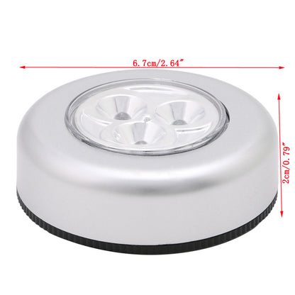 YAM 3 LED Touch Light Push Lamp Night Light Car Home Wall Camping Battery Powered Closet Corridor Cabinet Induction Lamp