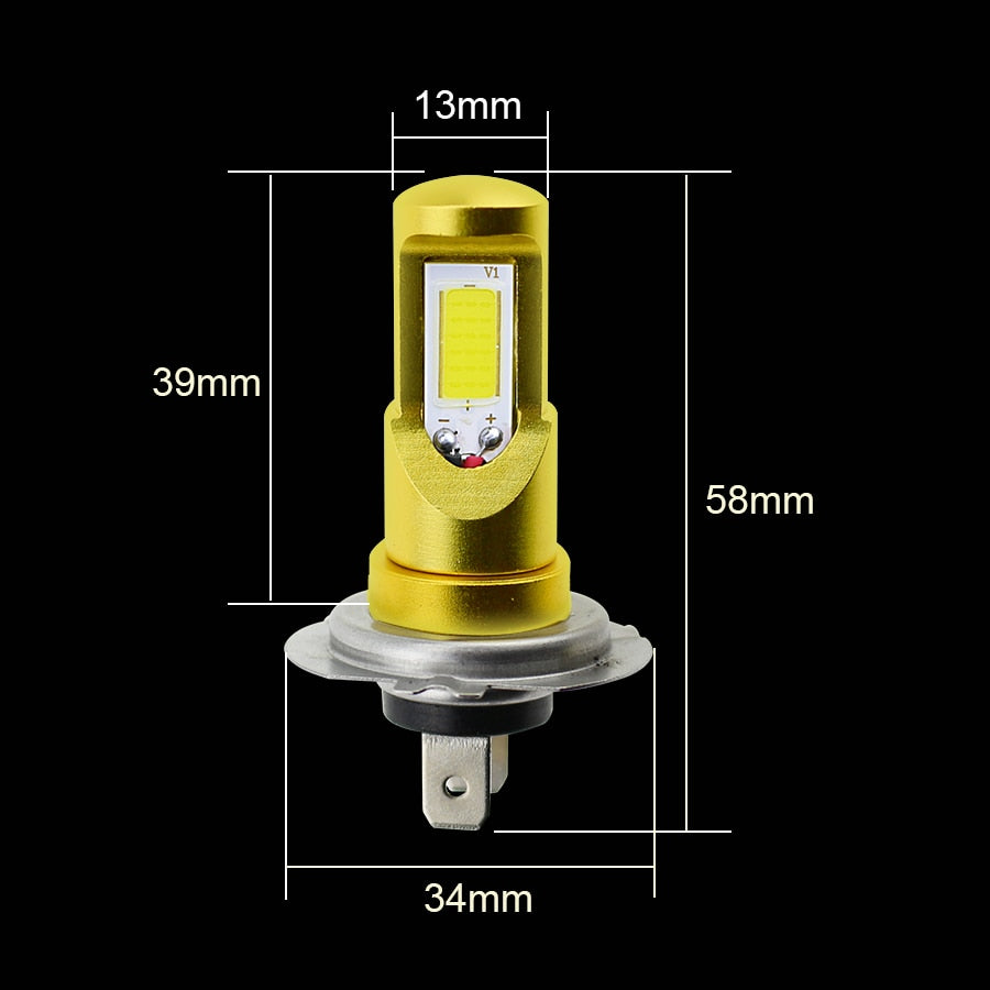 YCCPAUTO Car Front Fog Lights DRL Daytime Running Light H7 LED Bulbs High Power COB 2000LM White Yellow/Amber Auto H 7 Lamp 2Pcs