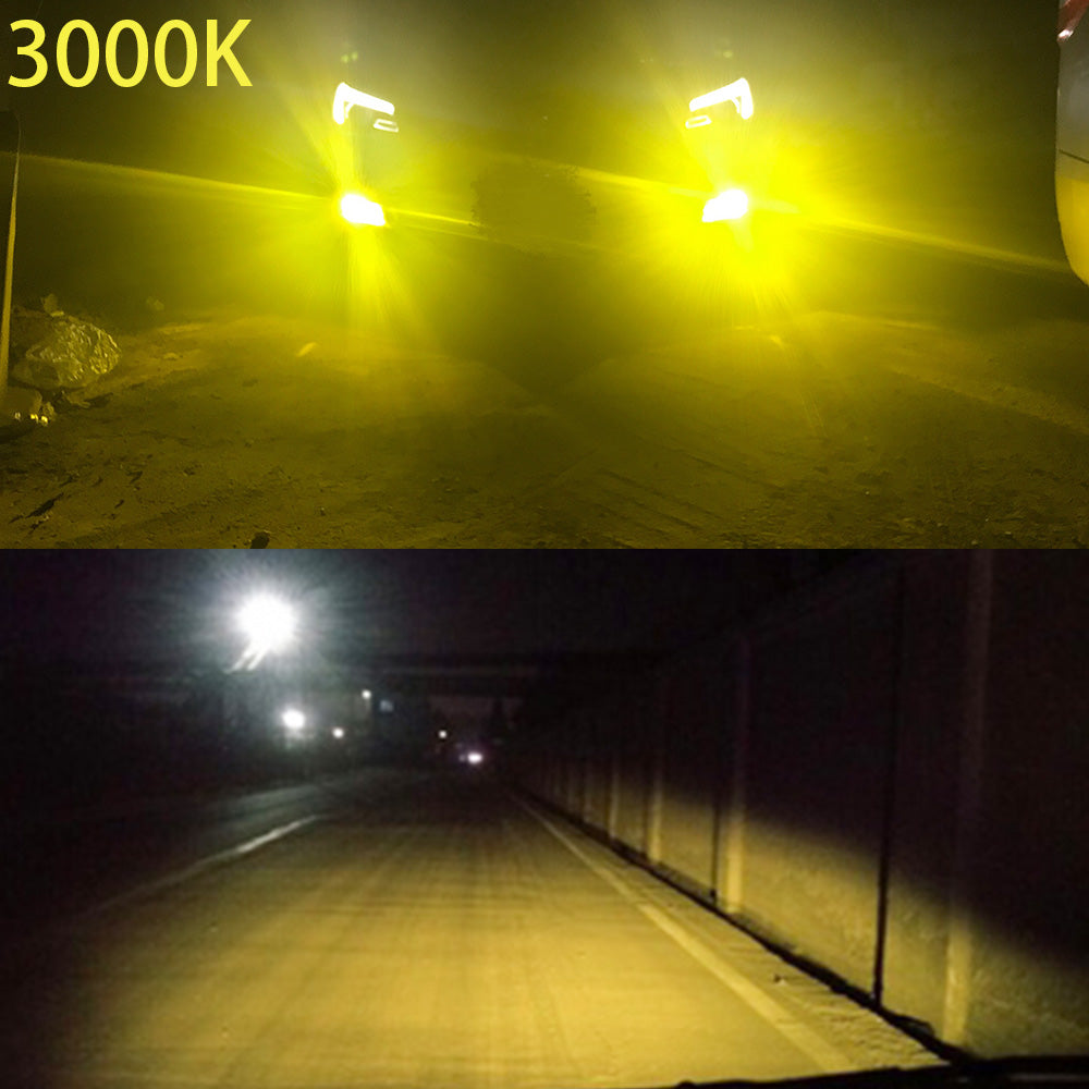 YHKOMS Car Headlight H4 H7 H11 LED H1 H3 H8 H9 9005 9006 880 5202 H13 Auto Fog Light 6500K 3000K White Yellow Light COB 12V 24V