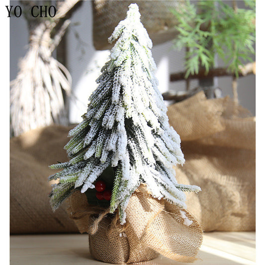 YO CHO Eco-friendly PVC Artificial Plant Berry Christmas Snow Tree Fake Plant For Home Garden Party Decor DIY Xmas Decoration