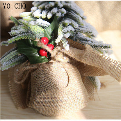 YO CHO Eco-friendly PVC Artificial Plant Berry Christmas Snow Tree Fake Plant For Home Garden Party Decor DIY Xmas Decoration