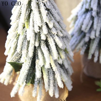 YO CHO Eco-friendly PVC Artificial Plant Berry Christmas Snow Tree Fake Plant For Home Garden Party Decor DIY Xmas Decoration