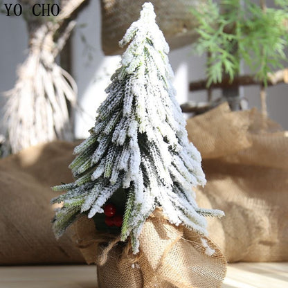 YO CHO Eco-friendly PVC Artificial Plant Berry Christmas Snow Tree Fake Plant For Home Garden Party Decor DIY Xmas Decoration