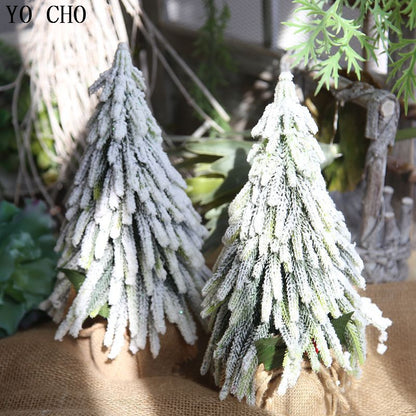 YO CHO Eco-friendly PVC Artificial Plant Berry Christmas Snow Tree Fake Plant For Home Garden Party Decor DIY Xmas Decoration