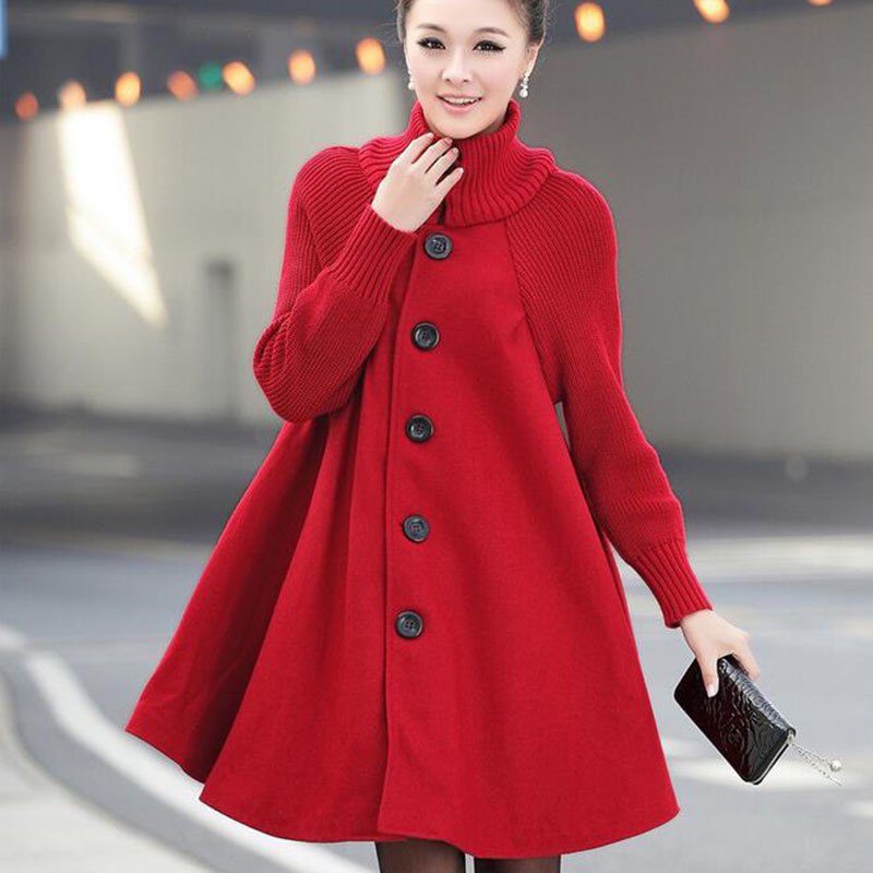 YOCALOR Long Female Jacket Overcoat Cloak Windbreaker Loose Winter Wool Coat Women Autumn Manteau Femme Hiver Cape Warm Tweed