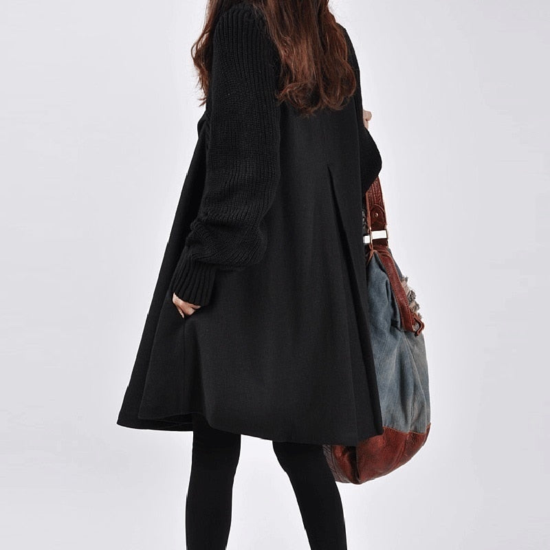 YOCALOR Long Female Jacket Overcoat Cloak Windbreaker Loose Winter Wool Coat Women Autumn Manteau Femme Hiver Cape Warm Tweed