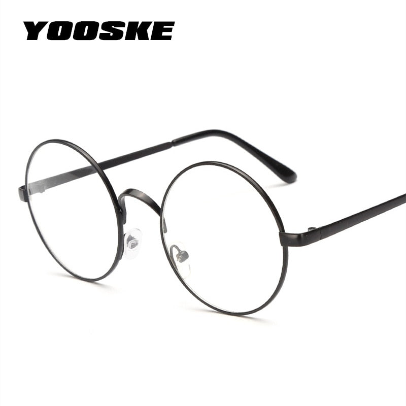 YOOSKE Women Round Glasses Frames Glasses With Clear Lens Men Optical Spectacle Frame Transparent Glasses For Harry Potter