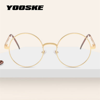 YOOSKE Women Round Glasses Frames Glasses With Clear Lens Men Optical Spectacle Frame Transparent Glasses For Harry Potter