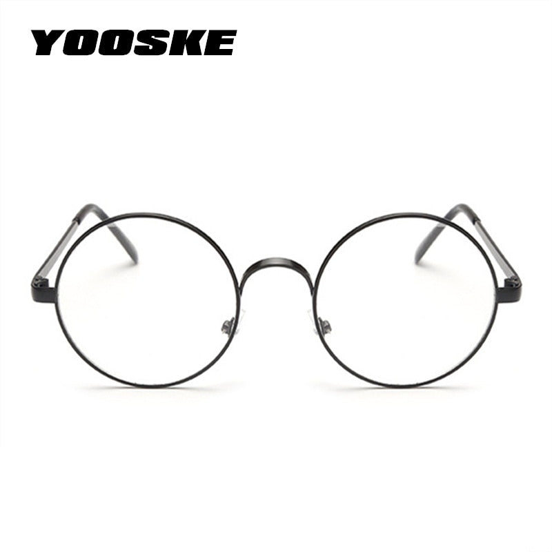 YOOSKE Women Round Glasses Frames Glasses With Clear Lens Men Optical Spectacle Frame Transparent Glasses For Harry Potter