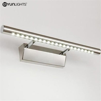 YUNLIGHTS AC 85V-265V 5W 21Led SMD5050 Wall Lamp Natural White Stainless Steel LED Mirror Front Light LED Bathroom Wall Light