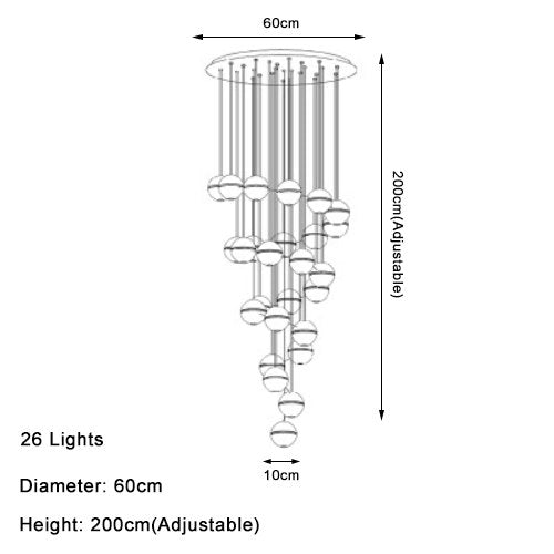 Youlaike Luxury Modern Chandelier Lighting Large Staircase LED Crystal Light Fixtures Polished Steel Hanging Lustre Cristal