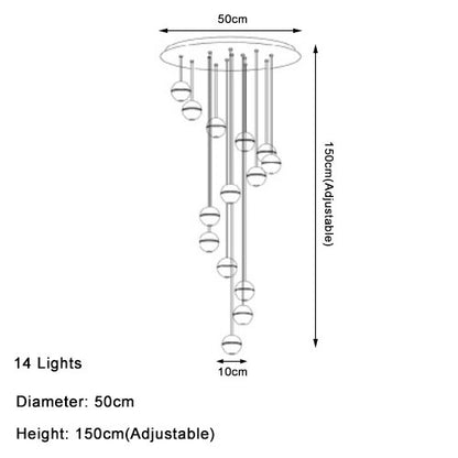 Youlaike Luxury Modern Chandelier Lighting Large Staircase LED Crystal Light Fixtures Polished Steel Hanging Lustre Cristal