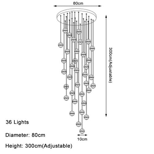 Youlaike Luxury Modern Chandelier Lighting Large Staircase LED Crystal Light Fixtures Polished Steel Hanging Lustre Cristal