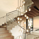 Youlaike Luxury Modern Chandelier Lighting Large Staircase LED Crystal Light Fixtures Polished Steel Hanging Lustre Cristal