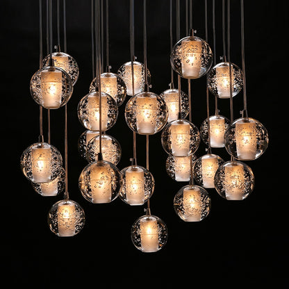 Youlaike Luxury Modern Chandelier Lighting Large Staircase LED Crystal Light Fixtures Polished Steel Hanging Lustre Cristal