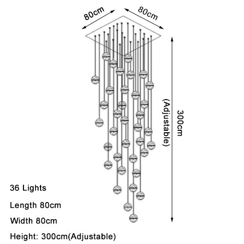 Youlaike Luxury Modern Chandelier Lighting Large Staircase LED Crystal Light Fixtures Polished Steel Hanging Lustre Cristal