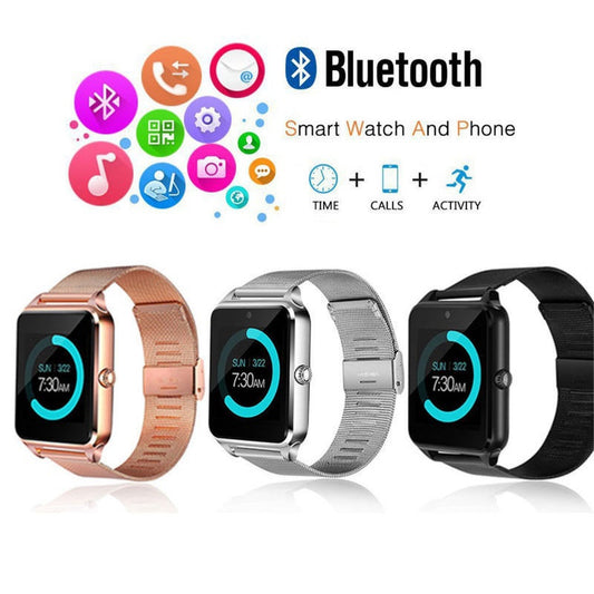 Z60 Bluetooth Smart Watch Men Smartwatch Android ios Phone Call 2G GSM SIM TF Card Camera Touch clock reloj inteligente