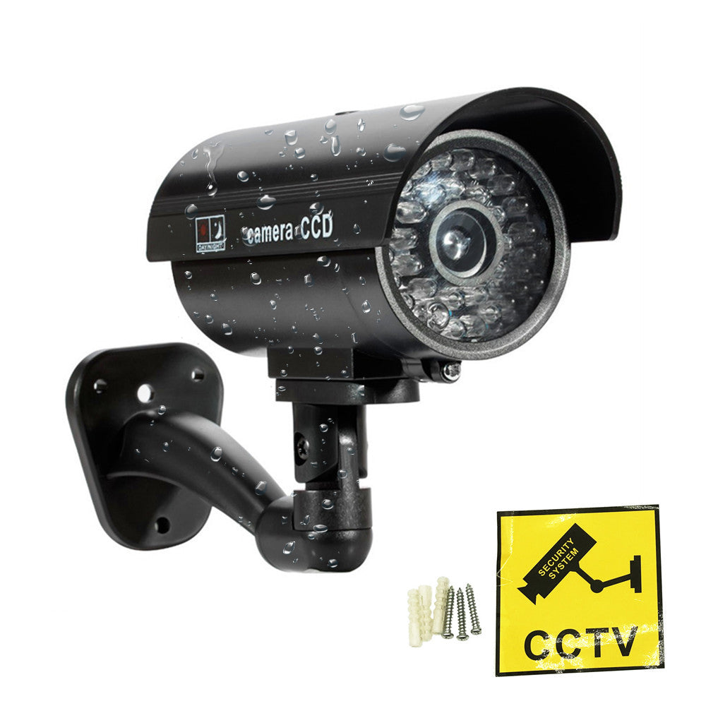 ZILNK Fake Camera Dummy Waterproof Security CCTV Surveillance Camera With Flashing Red Led Light Outdoor Indoor