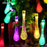 ZINUO5M 20LED Rain Drop Solar String Light IP65 Waterproof Solar Garden Light Outdoor Christmas Solar Fairy Light Xmas Light