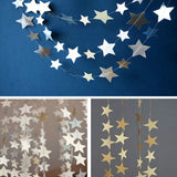 ZLJQ Mirror Star Christmas Ornaments Creative DIY Gold/Silver Star Xmas Tree Decorations New Year Party Window Layout 6D