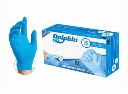 Dolphin Medical Grade Nitrile Disposable Gloves  Powder Free Blue 100/Box