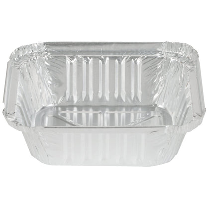 Foil Rectangular Container – 1 lb (5.5" x 4.5" x 1.75") – 500/Case and Lid
