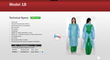 Isolation Gown Poly Technical Specs AAMI Level 3Model 1B 2 Universal Size. CURBSIDE PICK UP AVAILABLE
