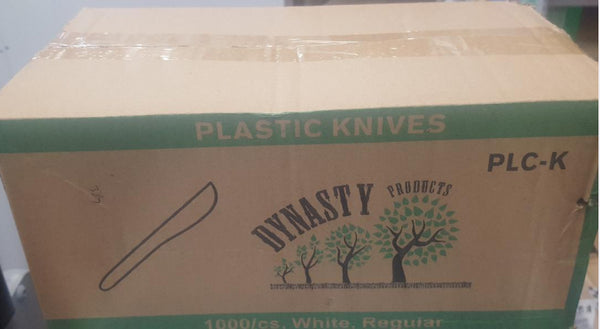 Regular Plastic Knives  1000pcs, 28/L White