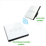 minitiger eu standard wall light touch switch + wireless switches shape remotes, free wiring control distance 30m