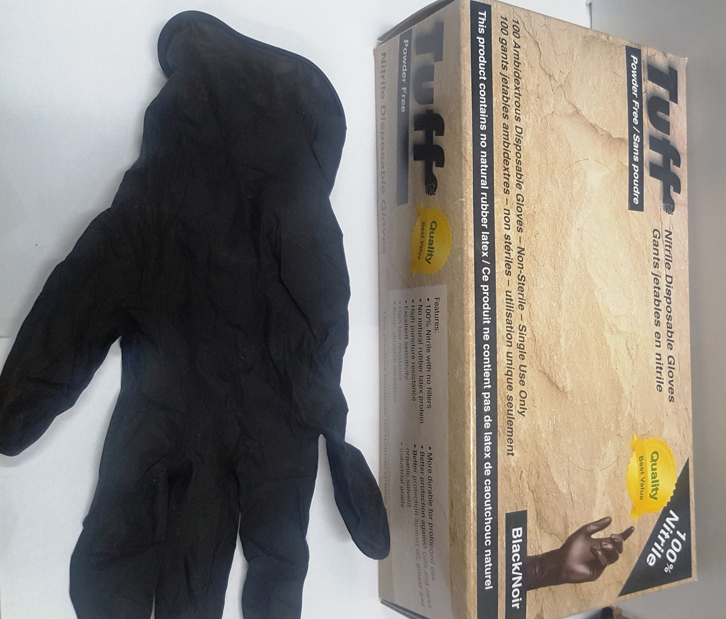 OUT OF STOCK-Nitrile Disposable Powder Free Black 4 Mill Glove 100 per Box.