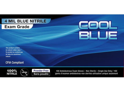 OUT OF STOCK-Cool Blue 4 mil Disp. Nitrile Glove 100/Box