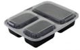 Plastic Container with lid - 39oz 150/cs  3 Compartment  Square CURBSIDE PICK UP AVAILABLE