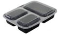 Plastic Container with lid - 3compartment Square Plastic Container with lid - 33oz 150/cs.