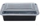 Rectangular square containers   28oz Plastic Container with Lid 150/cs. CURBSIDE PICK UP AVAILABLE