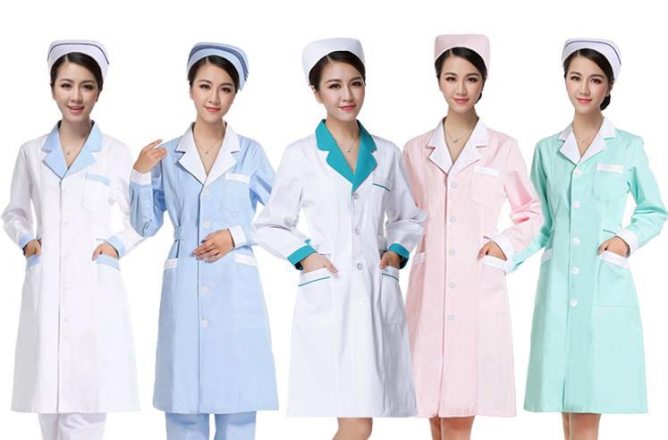 women Medical Coat Clothing Physician Services Uniform Nurse Clothing Long-sleeve Polyester Protect lab coats Cloth Six color