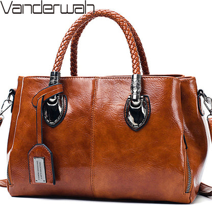 Vintage Oil Wax leather luxury handbags women bags designer ladies hand bags for women 2019 bag sac a main Femme Bolsa Feminina