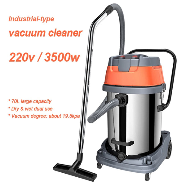 Industrial-type vacuum cleaner wet & dry dual-use  dust collector multi-filte dust cleaning machine 70L capacity 220v 3500w 1pc