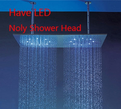 Touchscreen Intelligent Shower Set Digital Display Shower Head LED Rainfall Double Shower Panel 30*60cm Thermostat Bath Faucet