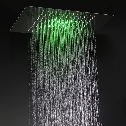 Shower Head Bathroom Shower Accessories Concealed Large Rain Shower Panel with LED lights, Quality 304 SUS Top Shower